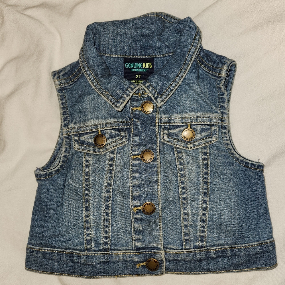 Genuine Kids by Oshkosh Jean Denim Vest Toddler Size 2T